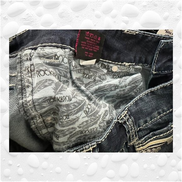 Rock & Roll Cowgirl Dark Wash Boyfriend Jeans - NWOT - Picture 6 of 11